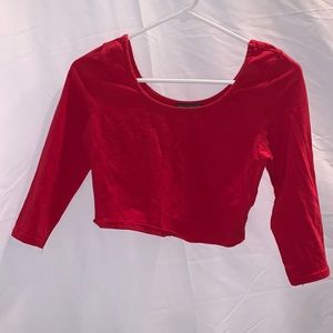 Red cropped top